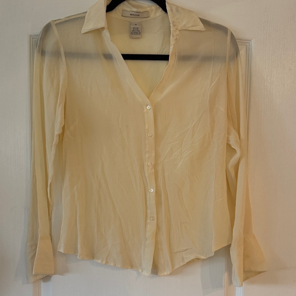 Light cream 100% silk blouse